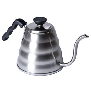 hario v60 "buono" drip kettle stovetop gooseneck coffee kettle 1.2l, stainless steel, silver