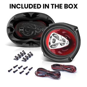 BOSS Audio Systems CH6940 Chaos Series 6 x 9 Inch Car Door Speakers - 500 Watts Max, 4 Way, Full Range, Tweeter, Coaxial, Sold in Pairs, Bocinas Para Carro