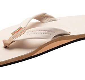 Rainbow Sandals Men's Leather Single Layer Wide Strap with Arch, Sand, Men's Medium / 8.5-9.5 D(M) US