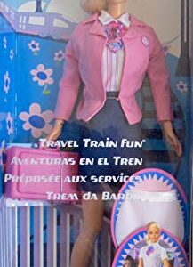 BARBIE TRAVEL TRAIN FUN w Barbie Doll, Carry On BAG, & Apron (2001)