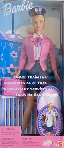 BARBIE TRAVEL TRAIN FUN w Barbie Doll, Carry On BAG, & Apron (2001)