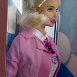 BARBIE TRAVEL TRAIN FUN w Barbie Doll, Carry On BAG, & Apron (2001)