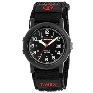 timex men's t40011 expedition camper black fast wrap strap watch