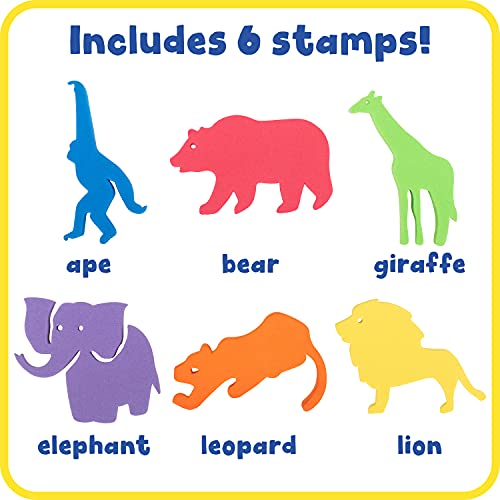 READY 2 LEARN Giant Stampers - Wild Animals - Set of 6 - Easy to Hold Foam Stamps for Kids - Arts and Crafts Stamps for Displays, Posters, Signs and DIY Projects