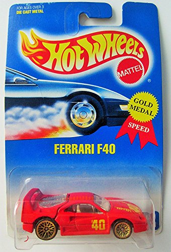 FERRARI F40 Hot Wheels 1991 Red Ferrari F40 1:64 Scale Collectible Die Cast Metal Toy Car Model 69