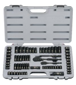 stanley mechanics tool set, sae, 1/4 in. & 3/8 in drive, 69 piece, black chrome (92-824)