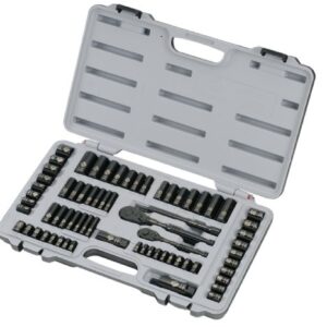 STANLEY Mechanics Tool Set, SAE, 1/4 in. & 3/8 in Drive, 69 Piece, Black Chrome (92-824)