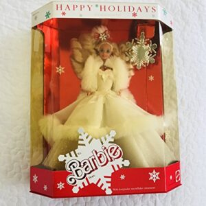 happy holidays barbie doll special edition 1989 w keepsake snowflake ornament (1989 mattel hawthorne)