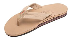 rainbow sandals men premium leather double layer, sierra brown, x-large (11-12)