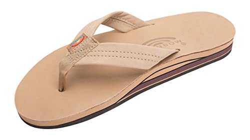 Rainbow Sandals Men Premium Leather Double Layer, Sierra Brown, X-Large (11-12)