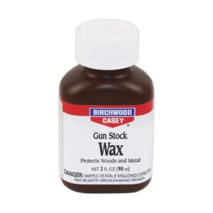 birchwood casey easy-to-use gun stock wax for gun protection, maintenance and cleaning, 3 oz bottle