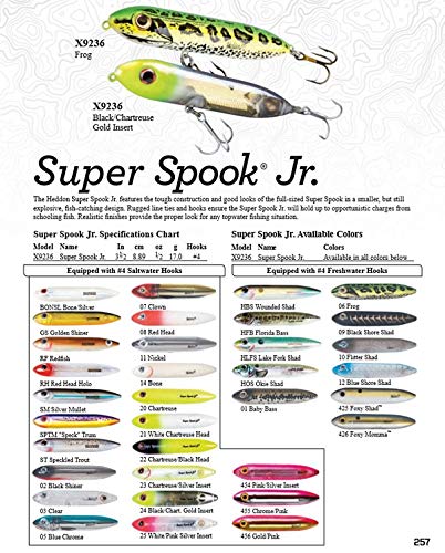 Heddon Super Spook Topwater Fishing Lure for Saltwater and Freshwater, Bone/Silver, Super Spook (7/8 oz)