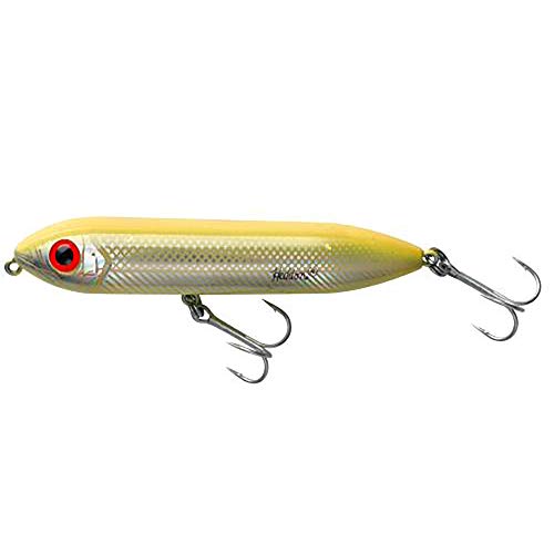 Heddon Super Spook Topwater Fishing Lure for Saltwater and Freshwater, Bone/Silver, Super Spook (7/8 oz)