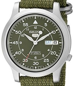 Men's SNK805 SEIKO 5 Automatic Stainless Steel Watch with Green Canvas