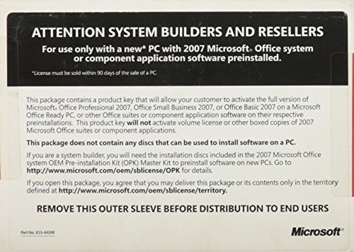 Microsoft Office Small Business 2007 W32 for System Builders