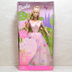 rose princess barbie hair and gown magically transform
