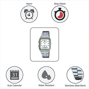 Casio General Men's Watches Digital-Analog Combination with 10 Year Battery Life AQ-230A-7BMQ - WW, White (AQ-230A-7B)