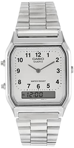 Casio General Men's Watches Digital-Analog Combination with 10 Year Battery Life AQ-230A-7BMQ - WW, White (AQ-230A-7B)