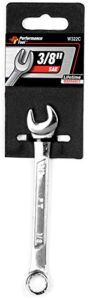 performance tool w322c, 3/8-inch combination wrench - drop forged chrome alloy steel, rounded box ends