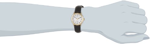 Timex Women's T20433 "Easy Reader" Gold-Tone and Black Leather Watch