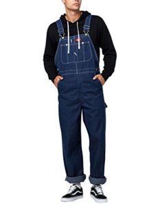 dickies mens bib overalls and coveralls workwear apparel, indigo rigid, 36w x 30l us