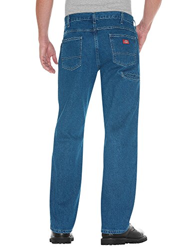 Dickies mens Relaxed Fit Workhorse jeans, Stone Washed Indigo Blue, 38W x 32L US