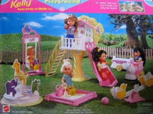 barbie kelly playground playset w tree house, slide, ladder & more! (1997)