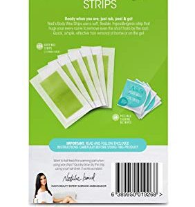 Nad's Body Wax Strips Hair Removal For Women At Home plus 4 Calming Oil Wipes, 24 Count