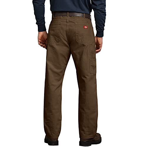 Dickies Men's Relaxed Fit Straight-Leg Duck Carpenter Jean, Brown, 32W x 30L