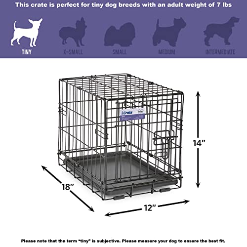 MidWest Homes for Pets Newly Enhanced Single & Double Door iCrate Dog Crate, Includes Leak-Proof Pan, Floor Protecting Feet , Divider Panel & New Patented Features