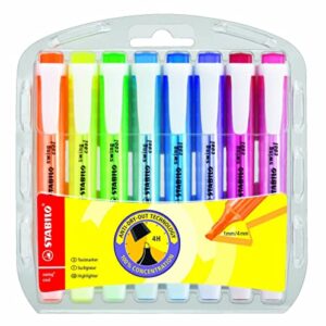 stabilo swing cool highlighter - assorted colours, wallet of 8