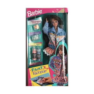 barbie paint 'n dazzle brunette doll set (1993)