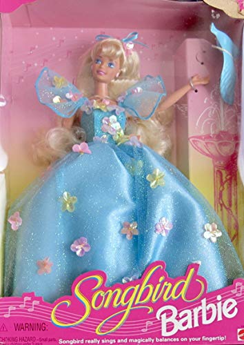 Mattel Songbird Barbie Doll w Real Singing Songbird Balances on Fingertip! (1995)