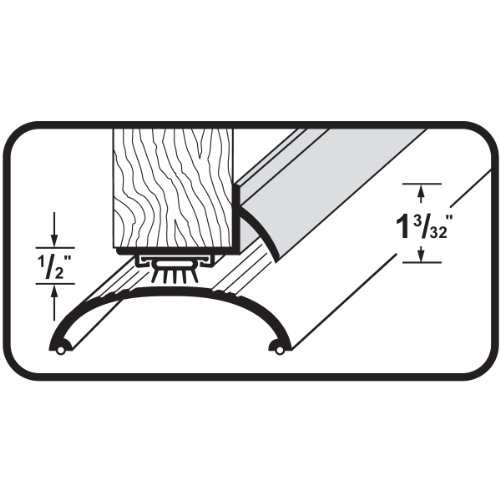 M-D Building Products 48998 L-Shaped Door Bottom with Dripcap DCV 50, 36 Inches, Satin Nickel