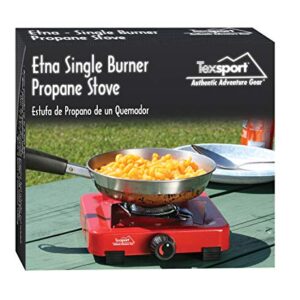 Texsport Compact Single Burner Propane Stove for Outdoor Camping Backpacking Hiking , Green