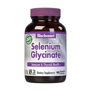 BlueBonnet Albion Yeast-Free Selenium Glycinate Vegetarian Capsules, 200 mcg, 90 Count