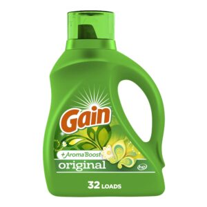 Gain + Aroma Boost Laundry Detergent Liquid Soap, Original, 32 Loads 46 Fl Oz