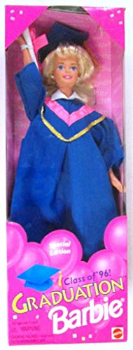 BARBIE GRADUATION DOLL Class of '96! SPECIAL EDITION w Blue MORTARBOARD Cap & GOWN, DIPLOMA & More (1995)