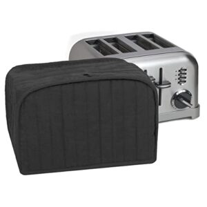 ritz premium universal four slice toaster cover, 11.25" x 7.25" x 10.5", polyester and cotton quilted, fingerprint protector, super soft appliance cover and dust cover, black