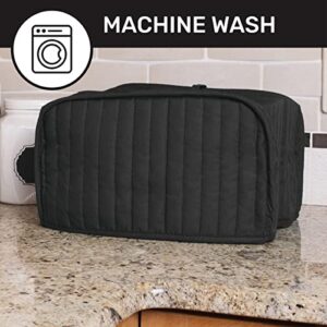 Ritz Premium Universal Four Slice Toaster Cover, 11.25" x 7.25" x 10.5", Polyester and Cotton Quilted, Fingerprint Protector, Super Soft Appliance Cover And Dust Cover, Black