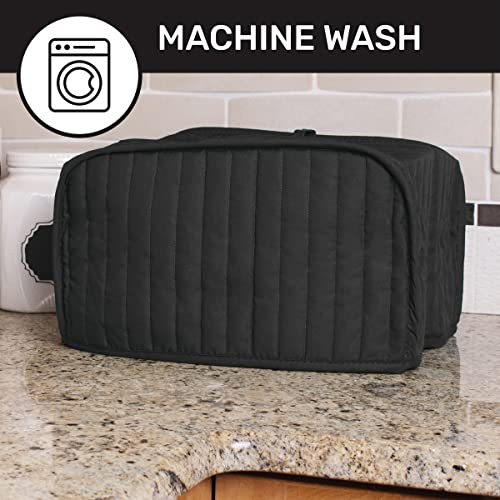 Ritz Premium Universal Four Slice Toaster Cover, 11.25" x 7.25" x 10.5", Polyester and Cotton Quilted, Fingerprint Protector, Super Soft Appliance Cover And Dust Cover, Black