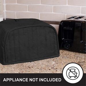 Ritz Premium Universal Four Slice Toaster Cover, 11.25" x 7.25" x 10.5", Polyester and Cotton Quilted, Fingerprint Protector, Super Soft Appliance Cover And Dust Cover, Black