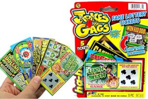 ja-ru fake lottery ticket scratch tickets (5 tickets / 1 pack) pranking toys for friend and family scratcher jokes and gag winning tickets surprise. 1381-1a
