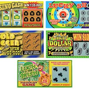 JA-RU Fake Lottery Ticket Scratch Tickets (5 Tickets / 1 Pack) Pranking Toys for Friend and Family Scratcher Jokes and Gag Winning Tickets Surprise. 1381-1A