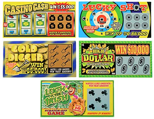 JA-RU Fake Lottery Ticket Scratch Tickets (5 Tickets / 1 Pack) Pranking Toys for Friend and Family Scratcher Jokes and Gag Winning Tickets Surprise. 1381-1A