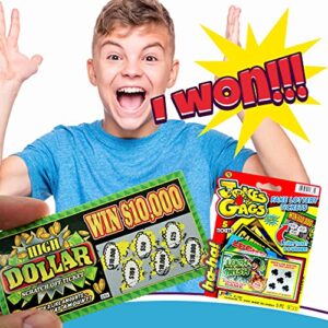 JA-RU Fake Lottery Ticket Scratch Tickets (5 Tickets / 1 Pack) Pranking Toys for Friend and Family Scratcher Jokes and Gag Winning Tickets Surprise. 1381-1A