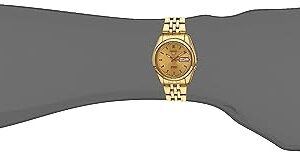 SEIKO Men's SNK366K 5 Automatic Gold Dial Gold-Tone Stainless Steel Watch