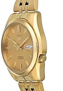 SEIKO Men's SNK366K 5 Automatic Gold Dial Gold-Tone Stainless Steel Watch