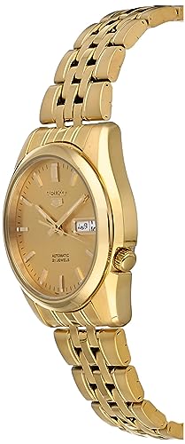 SEIKO Men's SNK366K 5 Automatic Gold Dial Gold-Tone Stainless Steel Watch