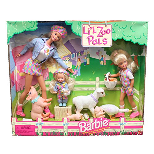 Barbie Li'l Zoo Pals Gift Set w Barbie, Kelly & Stacie Dolls (1998)